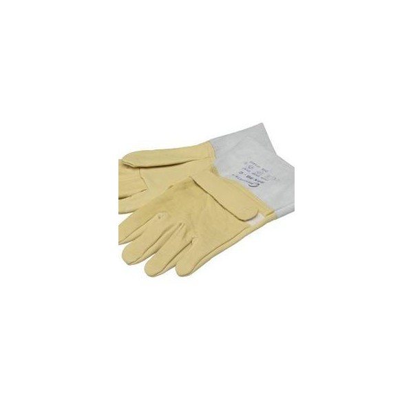 Pair of leather overgloves for insulating gloves, size F
