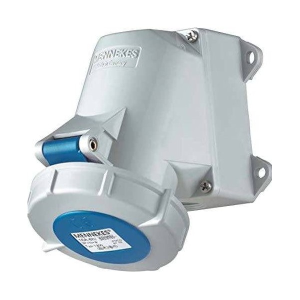 Socle de prise saillie, entrée de câble en haut et en bas 16A 3P 230V IP67