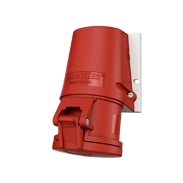 Socle de prise saillie, entrée de câble en haut 32A 4P 400V IP44