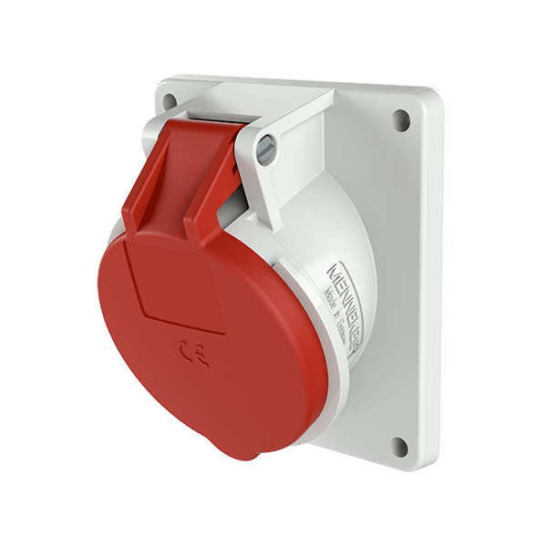 Socle de prise semi-encastré inclinaison 20° 32A 5P 400V IP44
