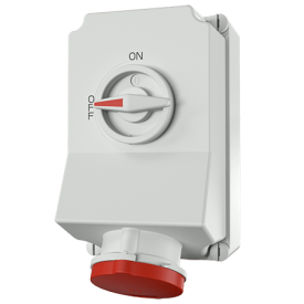 Surface-mounted socket, with SoftCONTACT, interruptible, with mechanical locking DUO 63A 4P 400V IP44